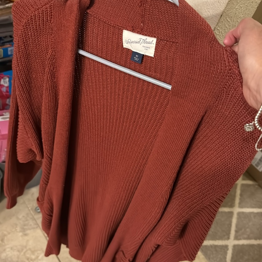 Burnt Orange Universal Thread Open Front Cardigan - image 7